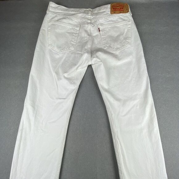 Levi's Men's Straight Jeans - White - Picture 6 of 9